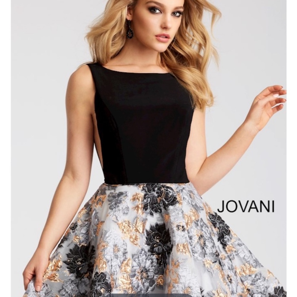 Jovani high neck backless fit & flare Size 2.
